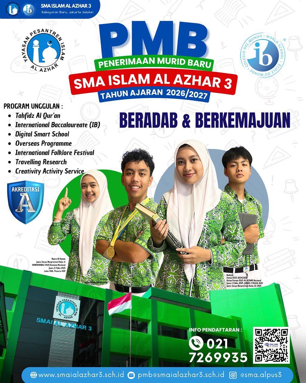 PMB 2025Assalamualaikum Wr. Wb.SMA ISLAM AL AZHAR 3 membuka penerimaan murid baru (PMB) untuk Ta (1)