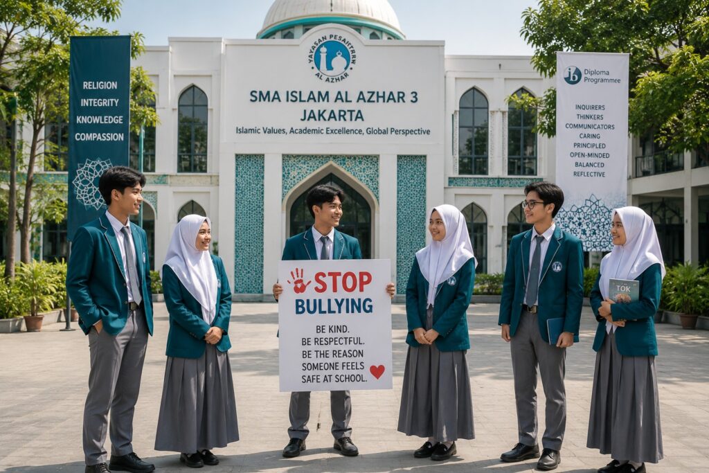 Students promoting anti bullying culture at SMA Islam Al Azhar 3 Jakarta IBDP school