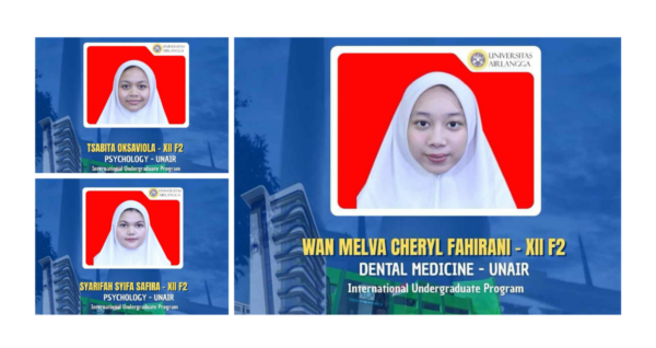 Tiga murid IBDP SMA Islam Al Azhar 3 Jakarta diterima di International Undergraduate Program Universitas Airlangga sebagai bukti SMA Berprestasi.
