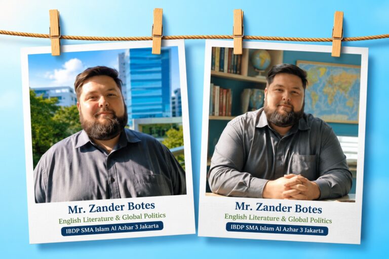 Guru SMA Islam Al Azhar Mr. Zander Botes mengajar English Literature dan Global Politics di IBDP SMA Islam Al Azhar 3 Jakarta